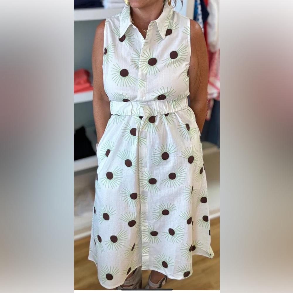 NEW Compania Fantastica 100% cotton midi sun dress. Size L